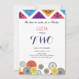 Invitation Festive Mexicaine en papier Ventilateur Cactus 2e 