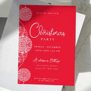 Invitation Festive mignonne Red Christmas Party