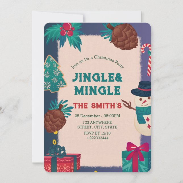 Invitation Festive Noël (Devant)