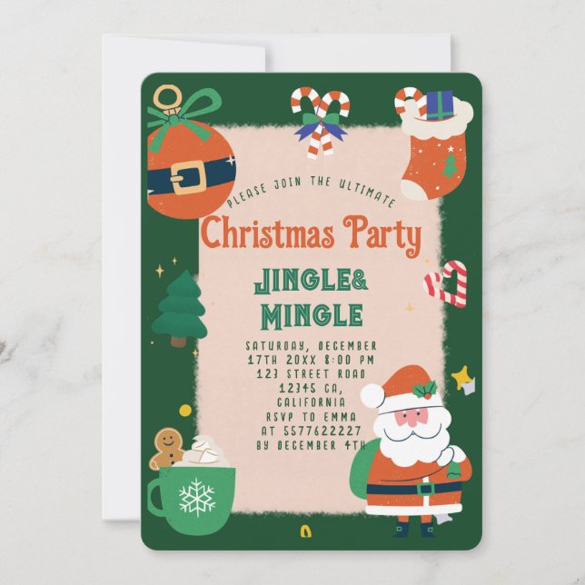 Invitation Festive Noël (Devant)