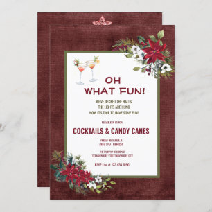 Invitation Festive Noël aquarelle Cocktail Party Invita