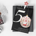 Invitation Festive Noël Bauble 50e fête d'anniversaire<br><div class="desc">Amusez-vous à célébrer un 50e anniversaire pendant la saison des fêtes avec cette invitation exceptionnelle. La carte présente un grand 50 où le 0 est présenté sous la forme d'un beau bauble rouge et blanc sur un arrière - plan noir. Parfait pour partager votre jalon avec vos proches, ce modèle...</div>