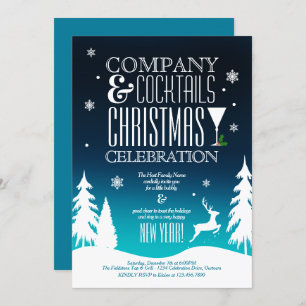 Invitation Festive Noël Cocktail Party