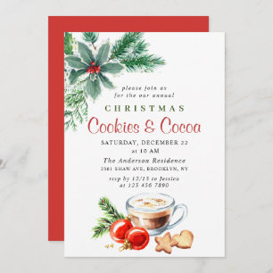 Invitation Festive Noël Cookies et fête du cacao