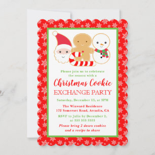 Invitation Festive Noël Cookies Exchange Party