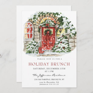 Invitation Festive Pays Fêtes Noël VACANCES BRUNCH