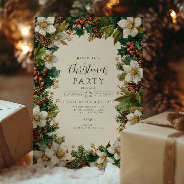 Invitation Festive Pinecone et Noël saint (Créateur téléchargé)