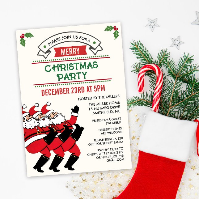 Invitation festive pour la fête de Noël avec le Pè (Créateur téléchargé)