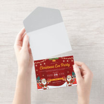 Invitation festive pour la veille de Noël avec le 