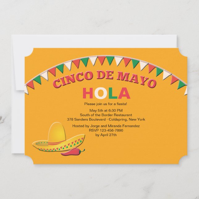 Invitation festive pour le Cinco de Mayo (Devant)