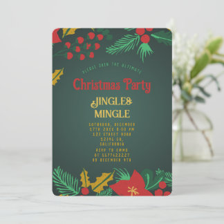 Invitation festive pour une fête de Noël