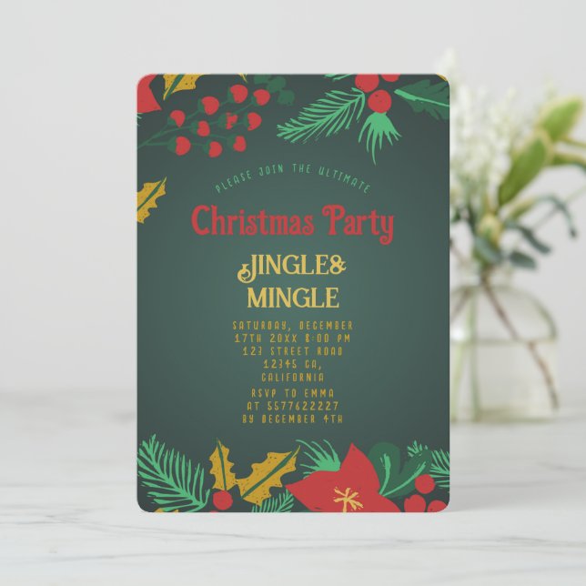 Invitation festive pour une fête de Noël (Debout devant)