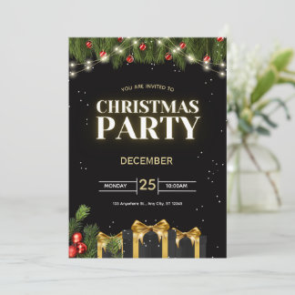 Invitation festive pour une soirée de Noël