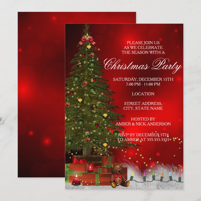 Invitation festive pour une soirée de Noël avec un (Devant / Derrière)