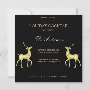 Invitation Festive Reindeer Holiday Cocktail de Noël