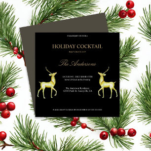 Invitation Festive Reindeer Holiday Cocktail de Noël