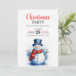 Invitation Festive Snowman Christmas Party