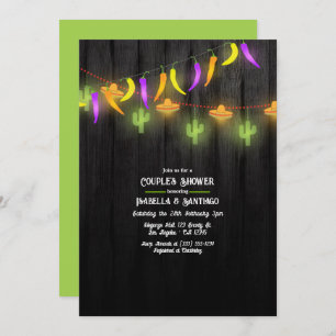 Invitation Festive String Lumières Fiesta Couples Douche