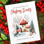 Invitation Festive Winter Woodland Christmas<br><div class="desc">Invitation de la carte postale Festive Winter Wonderland Christmas. Pour le couple ou la famille qui organise une fête de Noël. Le design comporte une jolie aquarelle paysage boisé d'hiver. Facilement personnalisable à l'avant et à l'arrière avec votre choix de texte.</div>