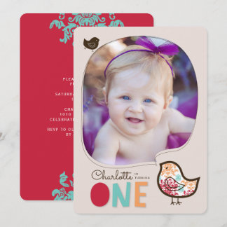 Invitation Fête 1er Anniversaire Fille aux Bonbons