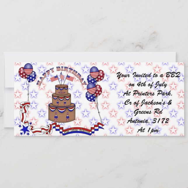 Invitation Fête 4 juillet (Devant)