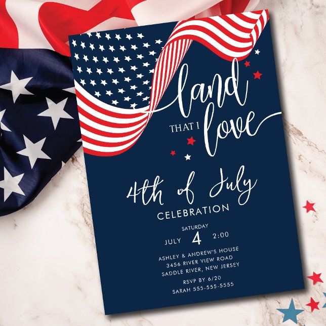 Invitation Fête 4 juillet USA (Créateur téléchargé)