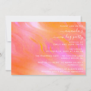 Invitation Fête à la maison Rose pastel Abstrait Poudre 