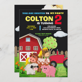 INVITATION FÊTE À L'INVITATION D'ANNIVERSAIRE DE LA FERME