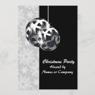 Invitation Fête à thème Black white silver