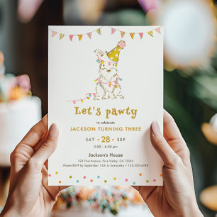 Invitation Fête à thème chien pour les 3 ans d'un enfant : Le