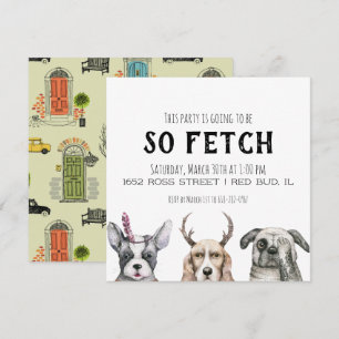 Invitation Fête à thème chiot So Fetch