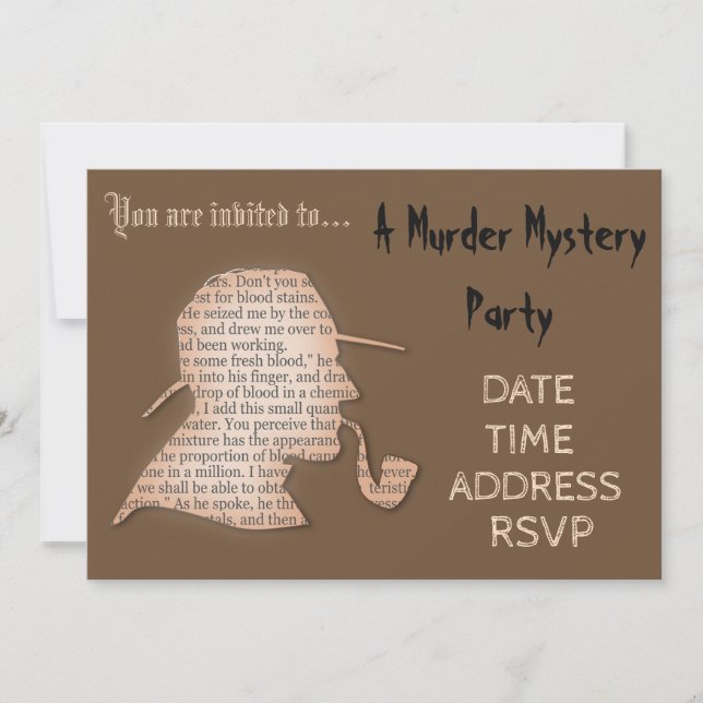 Invitation Fête à thème de l'inspecteur Mystery (Devant)