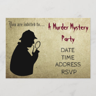 Invitation Fête à thème de l'inspecteur Mystery