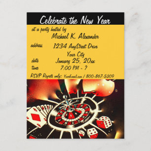 Invitation Fête à thème du Nouvel An du casino