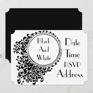 Invitation Fête à thème Noir et Blanc