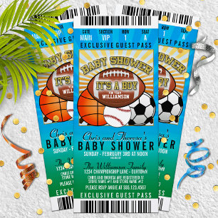 Invitation Fête à thème sportif pour Baby Shower