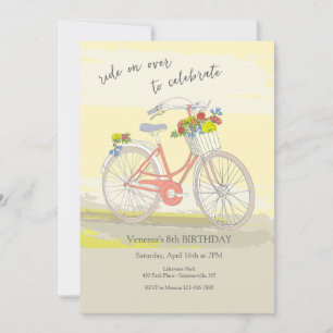Invitation Fête à vélo pour filles