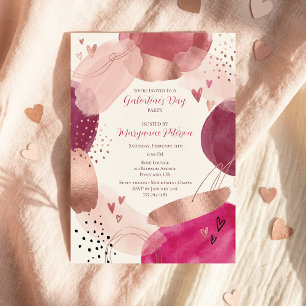 Invitation Fête abstraite rose gold pour la journée Galentine