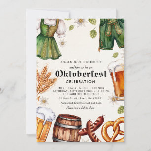 Invitation Fête allemande d'Octoberfest Bière Bavaroise Bretz
