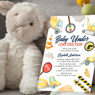 Invitation Fête amusante 'Bébé en construction' Mignon garçon