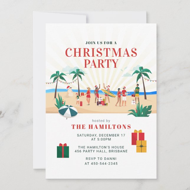 Invitation Fête amusante de Noël festive (Devant)