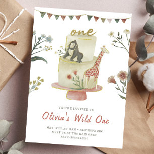 Invitation Fête Animaux Cake l Wild Un 1er anniversaire