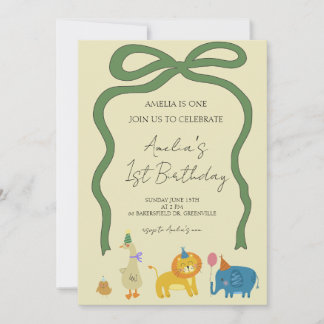 Invitation Fête Animaux Filles Anniversaire