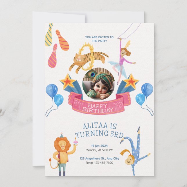 Invitation fête anniversaire (Devant)