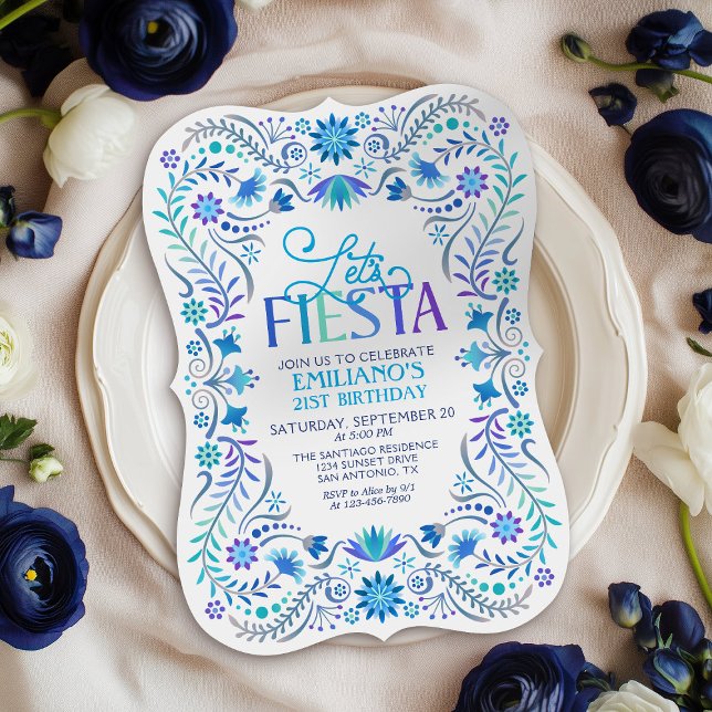 Invitation Fête Anniversaire Bleu (Créateur téléchargé)