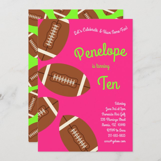 Invitation Fête Anniversaire de enfant De Football Sports Fil (Devant / Derrière)