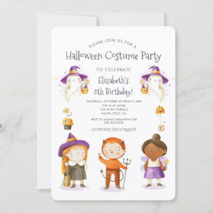 Invitation Fête Anniversaire de enfant du costume d'Halloween