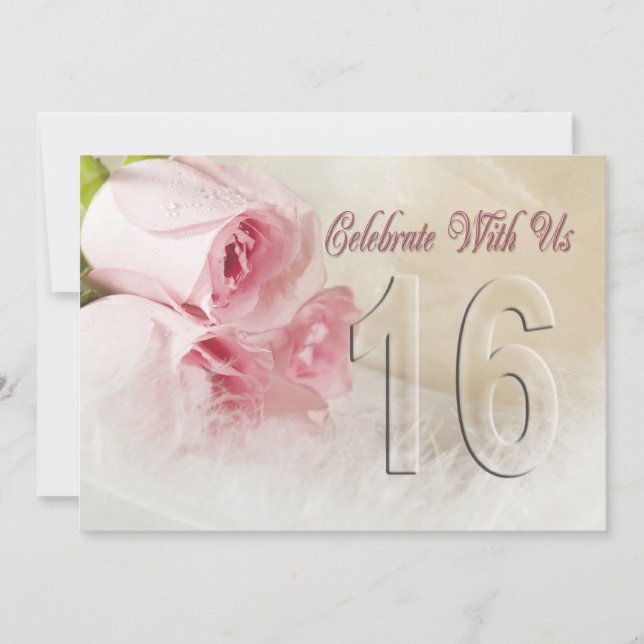 Invitation fête anniversaire pour 16 ans (Devant)