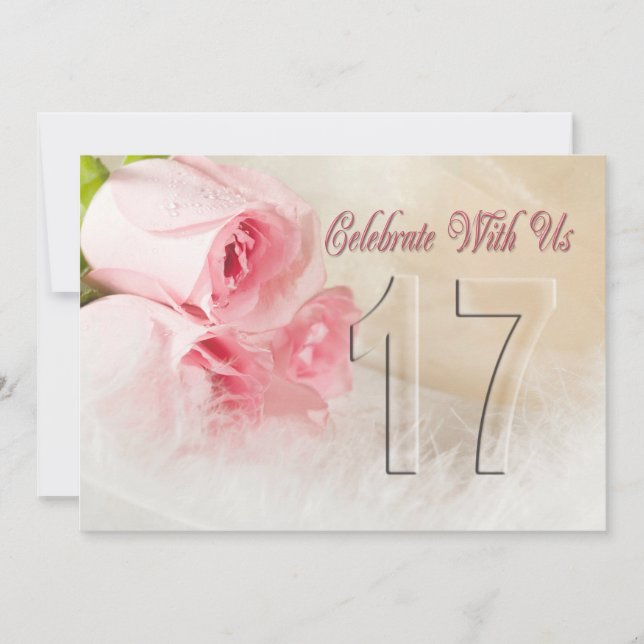 Invitation fête anniversaire pour 17 ans (Devant)