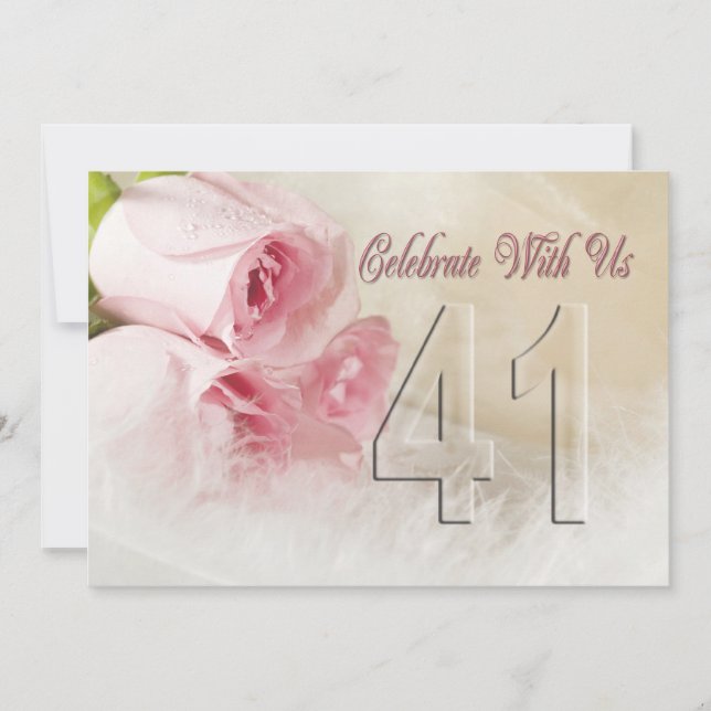 Invitation fête anniversaire pour 41 ans (Devant)